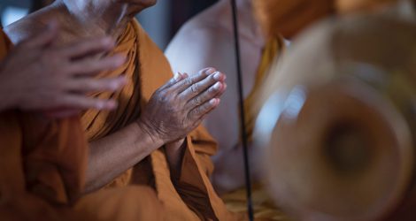 Meditating Monks in Thailand